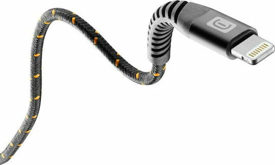 Cellular Line Tetraforce Braided USB to Lightning Cable Μαύρο 2m (TETRACABMFI2MK)