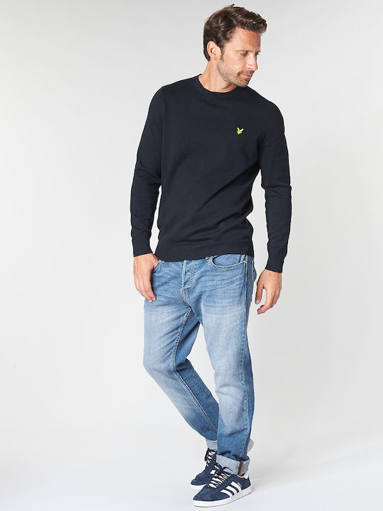 Merino Langarm-Pullover Marineblau