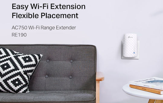 TP-LINK RE190 v5 Мрежа WiFi удължител Двулентов (2.4 и 5GHz) 750Mbps