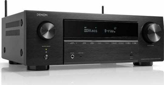 Denon AVR-X1700H Home Cinema Receiver 4K/8K 7.2 Channels 80W/8Ω with HDR and Dolby Atmos Black
