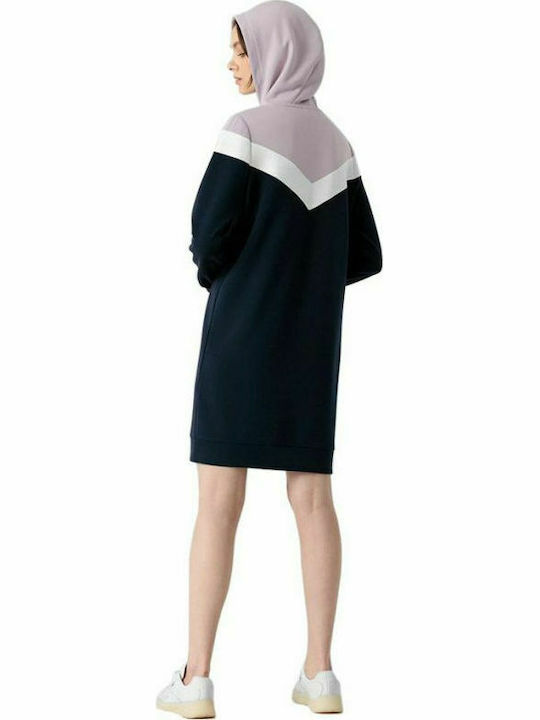 4F Mini Athletic Dress Long Sleeve with Hood Navy Blue