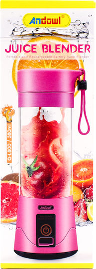 Andowl Μπλέντερ με Πλαστική Κανάτα 380 ml Ροζ Q-L800