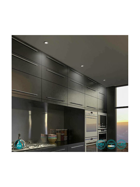 Gea Luce Gaia Square Metallic Recessed Spot with Integrated LED and Natural White Light White 4.5x4.5cm. 1pcs