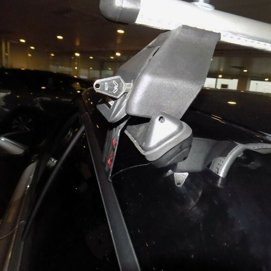 Menabo Metallic Car Roof Bars 130cm for Toyota C-HR 5D Set with Roof Rack Legs Black