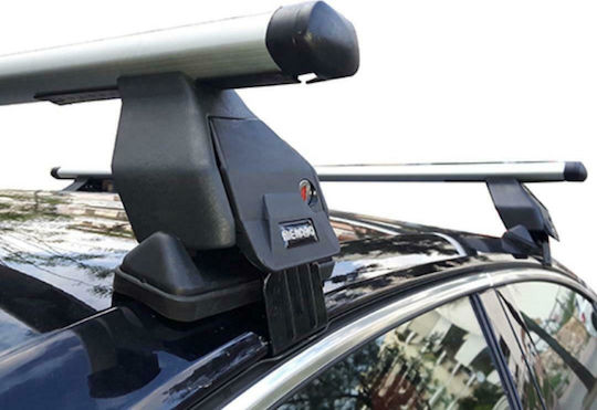 Menabo Aluminum Car Roof Bars 130cm for Mazda CX-7 5D Set with Roof Rack Legs Silver