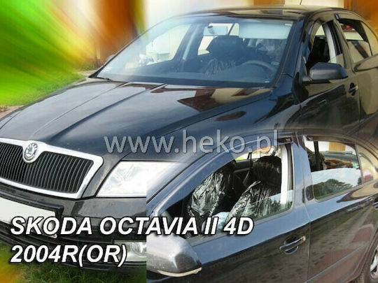 Heko Σετ Ανεμοθραύστες Αυτοκινήτου Μπροστινοί Σκούρο Φιμέ για Skoda Octavia 2τμχ