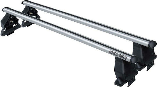 Menabo Aluminum Car Roof Bars 130cm for Opel Grandland X 5D for Cars with Factory Roof Bars Set with Roof Rack Legs Silver