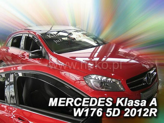 Heko Set of Windbreakers Front and Rear Car Dark Fime for Mercedes-Benz A Class 4pcs