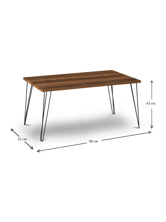 Rectangular Măsuță de Cafea Fiona de Lemn Nuci L90xP55xH43cm.