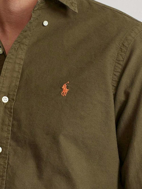 Long-sleeved Cotton Shirt Khaki