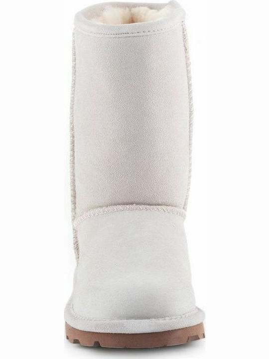 Wildleder Damenstiefel mit Pelz Weiß