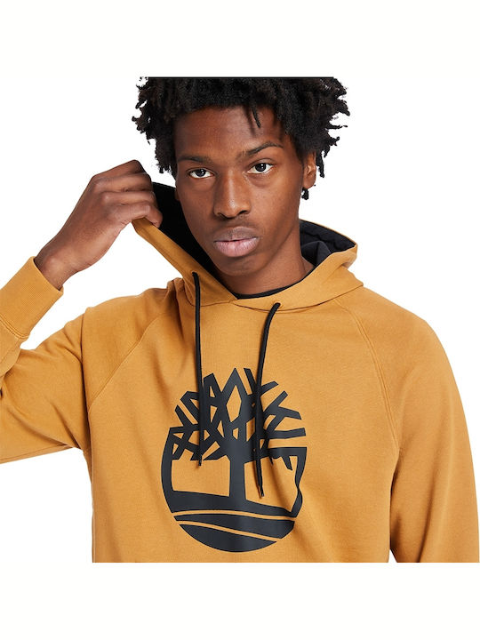 River Tree Sweatshirt with Hood Camel Yellow