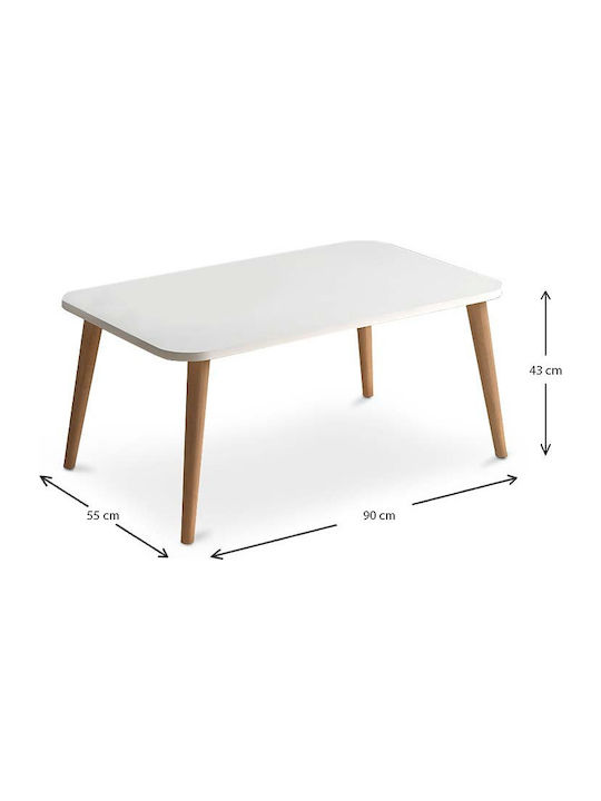 Rechteckiger Zentraler Kaffeetisch Soul Holz Weiß M90xL55xH41cm GP022-0031 1