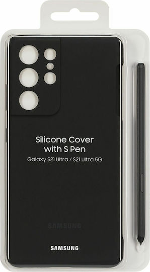 Samsung Silicone Cover & S Pen Μαύρο (Galaxy S21 Ultra 5G)