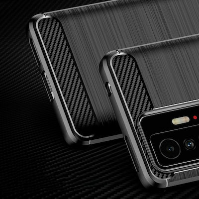 Tech-Protect Carbon Umschlag Rückseite Silikon Schwarz (Xiaomi 11T / 11T Pro)