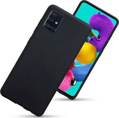 Back Cover Σιλικόνης Matt Μαύρο (Galaxy A51)