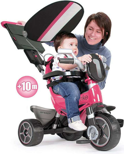 Injusa Body Girl Trike Kids Tricycle Convertible, With Storage Basket, Sunshade & Push Handle for 10+ Months Pink