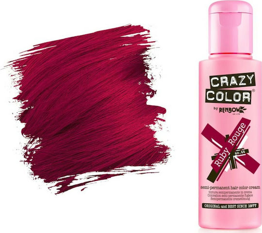 Crazy Color Полуперманентна Боя За Коса 66 Ruby Rouge 100ml 15gr