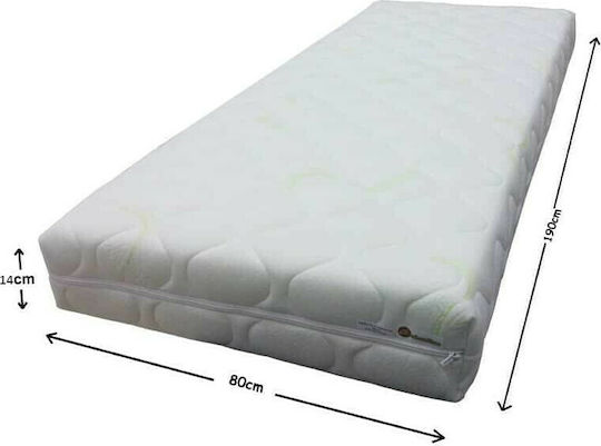 Beboulino Orthopedic Mattress Kids Bed Aloe Vera 80cmx190cmx14cm
