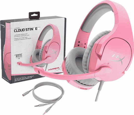 Cloud Stinger Over Ear Gaming Headset with Connection 3.5mm Pink