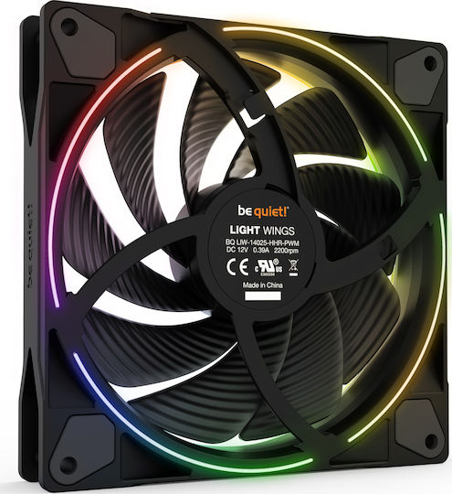Be Quiet Light Wings High-speed Ventilator pentru Carcasă 140mm (2200rpm / 71.7cfm) cu Iluminare ARGB și Conexiune 4-Pin PWM 3 Bucăți