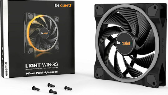 Be Quiet Light Wings High Speed Case Fan 140mm (2200rpm / 71.7cfm) with ARGB Lighting and 4-Pin PWM Connection