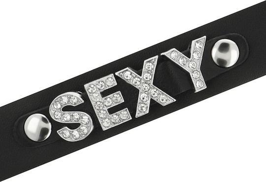Coquette Hand Crafted Choker Κολάρο Vegan Leather Sexy Black