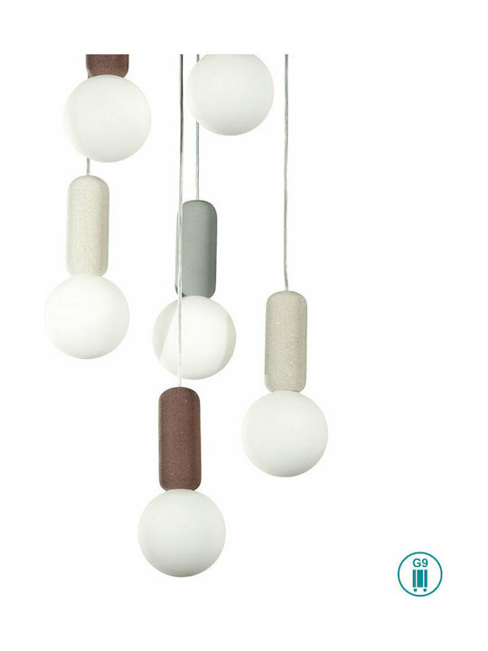 Ondaluce Pendant Light Multicolour for 6 Bulbs G9 35cm