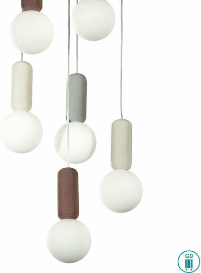 Ondaluce Pendant Light Multicolour for 6 Bulbs G9 35cm