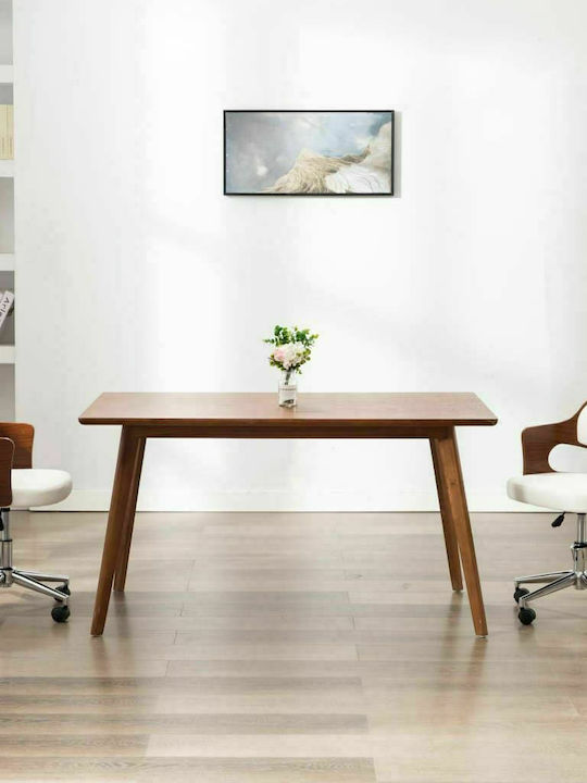 Rotativă Scaun Vizitator cu Brațe & Roți Alb 47.5x53x76cm 2buc