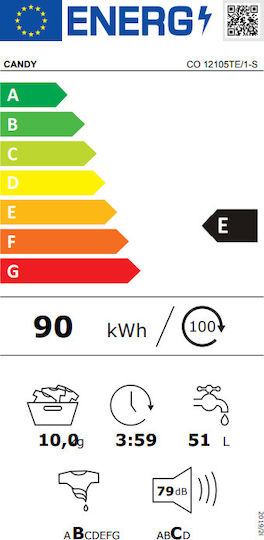 Candy Πλυντήριο Ρούχων 10kg 1200 Στροφών Active Motion CO 12105TE/1-S