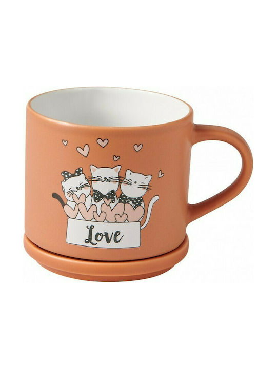Marva Mug Ceramic with Lid Multicolored 2pcs