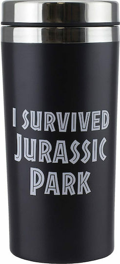 Paladone Jurrasic Park Ποτήρι Θερμός Ανοξείδωτο 450ml Μαύρο