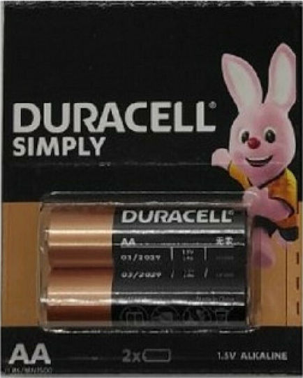 Duracell Alkaline Batteries AA 1.5V 2pcs