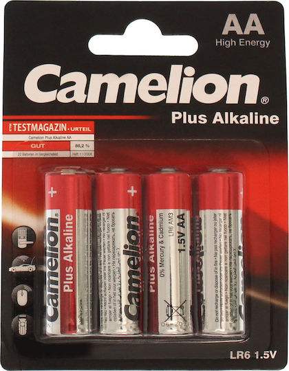Camelion 4 Pack Alkaline Batteries AA Plus 1.5V 135.LR6