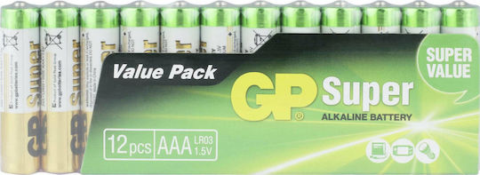 GP Batteries Super Αλκαλικές Μπαταρίες AAA 1.5V 12τμχ