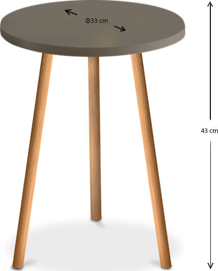 Round Side Coffee Table Roma Wooden Cappuccino W33.5xL33.5xH46cm