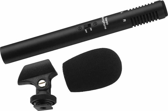 Monacor ECM-600ST Electret 3.5mm Microphone Shock Mounted for Camera