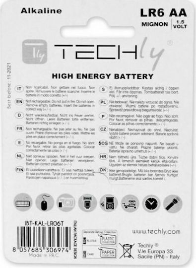 Techly Baterii Alcaline AA 1.5V 4buc