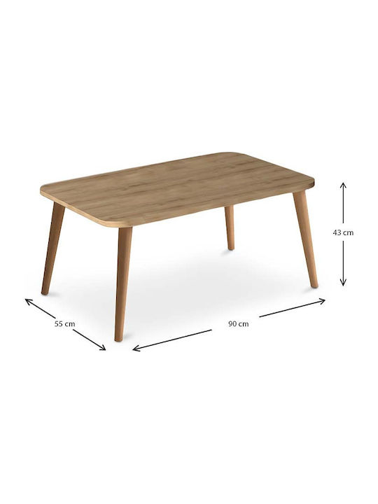 Rectangular Coffee Table Soul Wooden Oak L90xW55xH41cm.