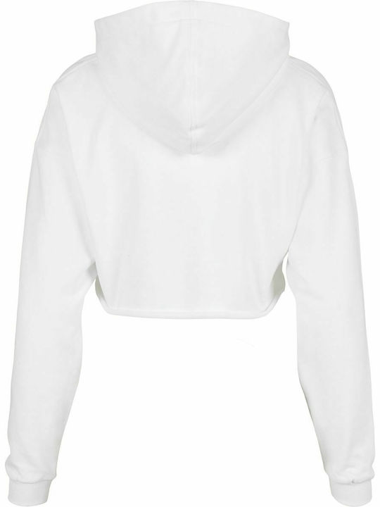 Cropped Women's Sweatshirt Hooded White