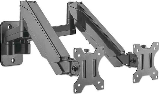 Manhattan Wall Mounted Stand for 2 Monitors up to 32" with Arm (461627)