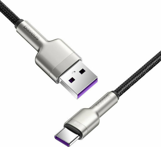 Baseus Cafule Braided USB 2.0 Cable USB-C Male - USB-A 66W PD Black 0.25m CAKF000001