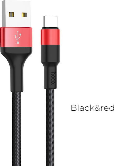 Hoco X26 Xpress Braided USB 2.0 Cable USB-C Male - USB-A 10W Red 1m HOC-X26c-BR