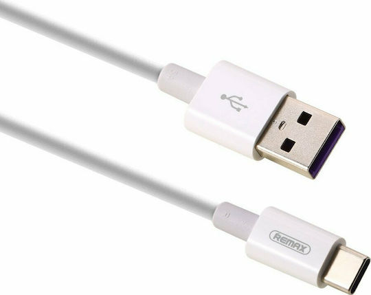 Remax Super Fast RC-136a USB 2.0 Cable USB-C male - USB-A Λευκό 1m