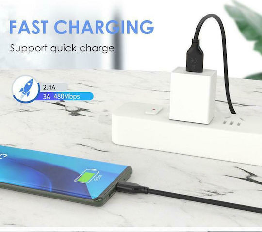 Cabletime C160 USB 2.0 Кабел USB-C Мъжки - USB-A 15W Черен 2м CT-C160-U323A-CMAN1-B2