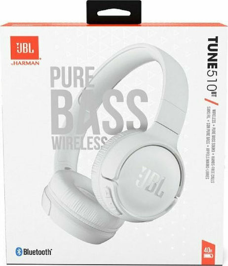 JBL Tune 510BT Bluetooth Wireless On Ear Headphones with 40 hours of Operation and Quick Charge White