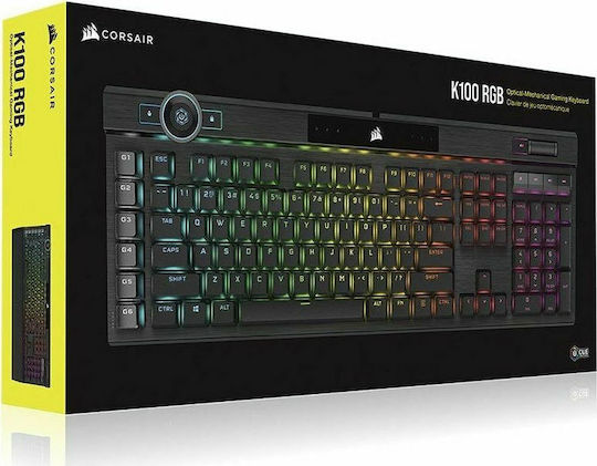 Corsair K100 RGB Optical Гейминг Механична Клавиатура с Corsair OPX суичове и RGB подсветка (Английски US) Черен
