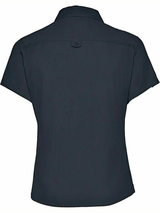 Russell Europe Women's Monochrome Short Sleeve Shirt Navy Blue