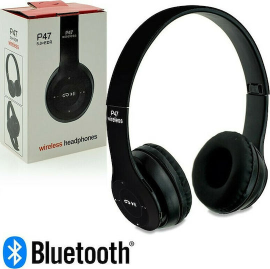 P47 Wireless BT On Ear Ακουστικά Μαύρα